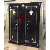 Safety Deposit box in Black Lacquer with Silver and gold leaf